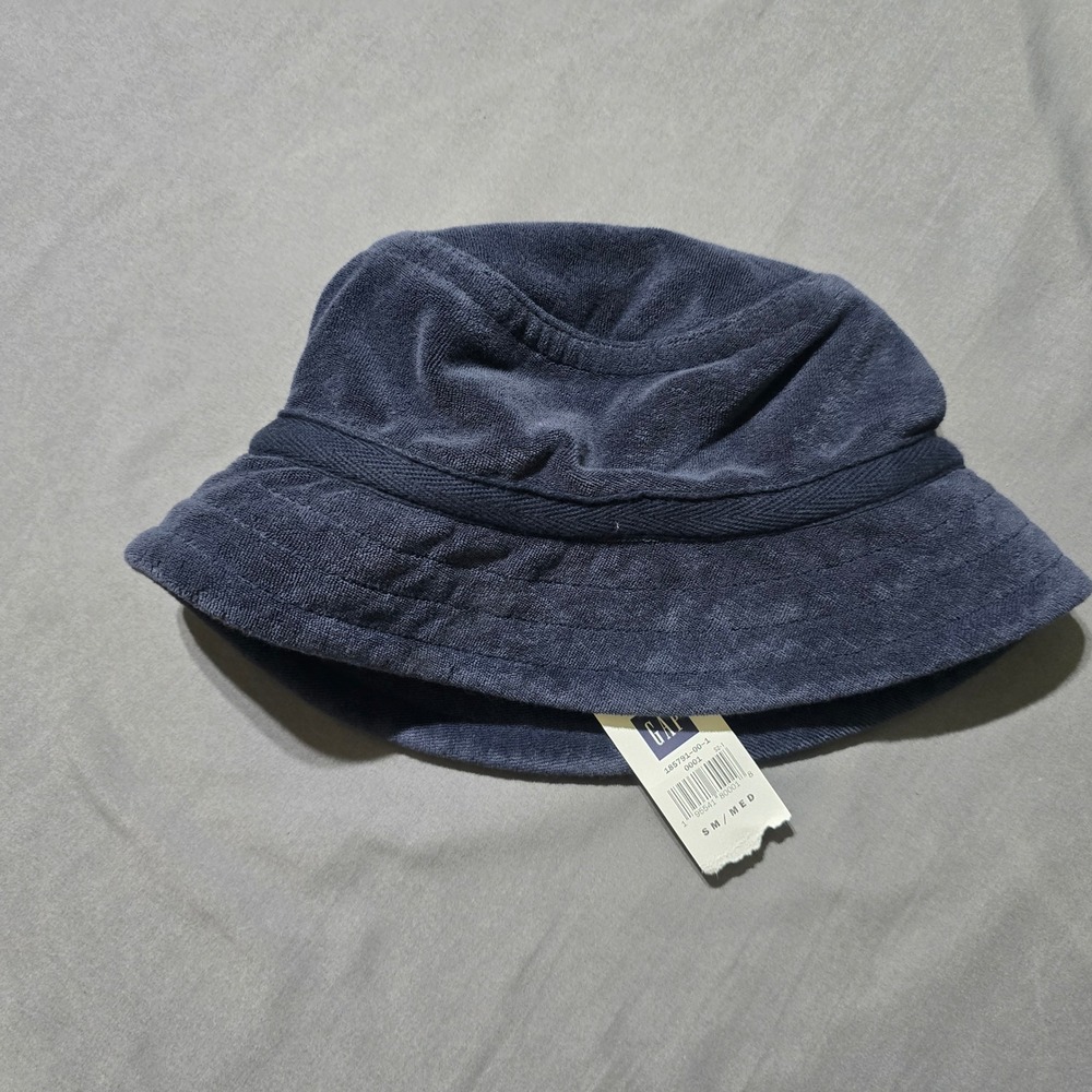 Gap Bucket Hat Mens S/M Navy Blue Terry Cloth Cotton Blend Sun Hat 185791-00-1